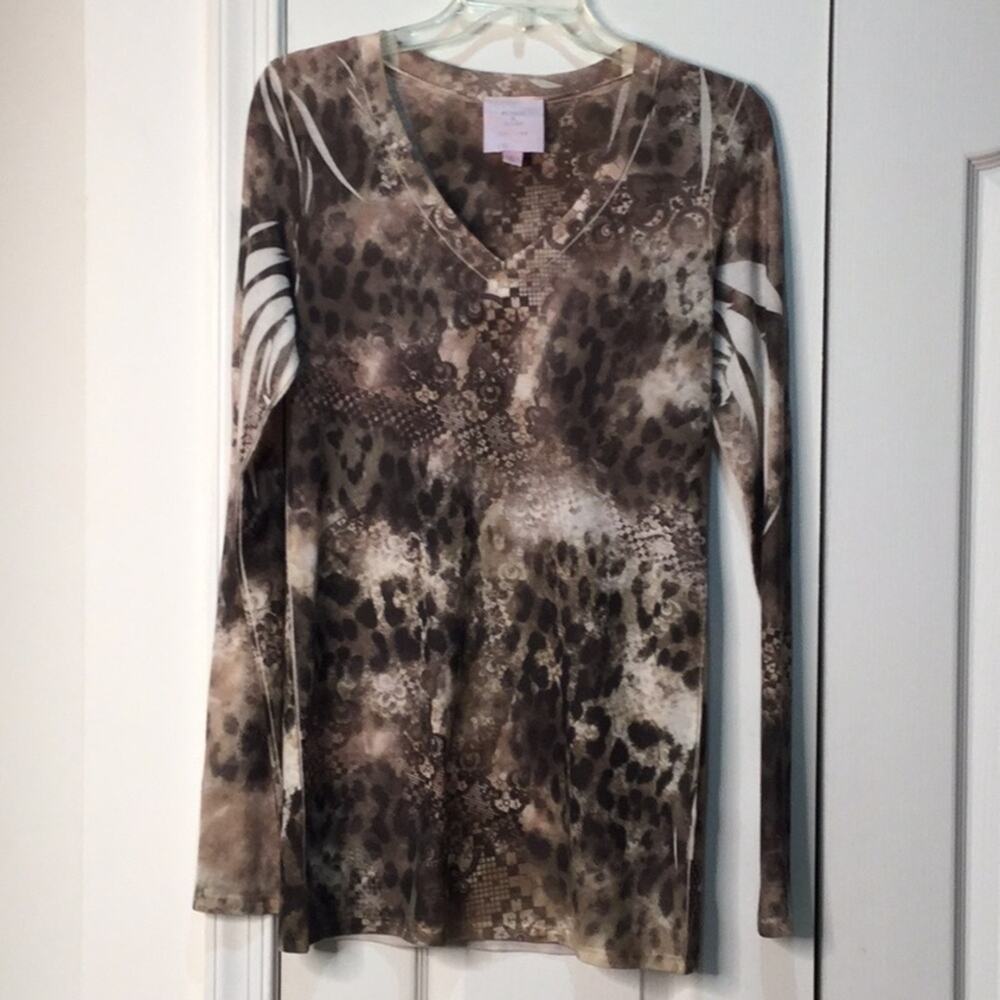 Romeo and Juliet L long sleeve pattern t brown